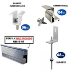Kit Estrutura Suporte Fixador Linha C P/ 4 Placas Solar Alumí