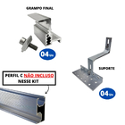 Kit Estrutura Suporte Fixador Linha C Para 01 Placa Solar Alu