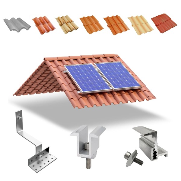 Kit Estrutura Suporte Fixador Linha C Para 02 Placas Solar Al