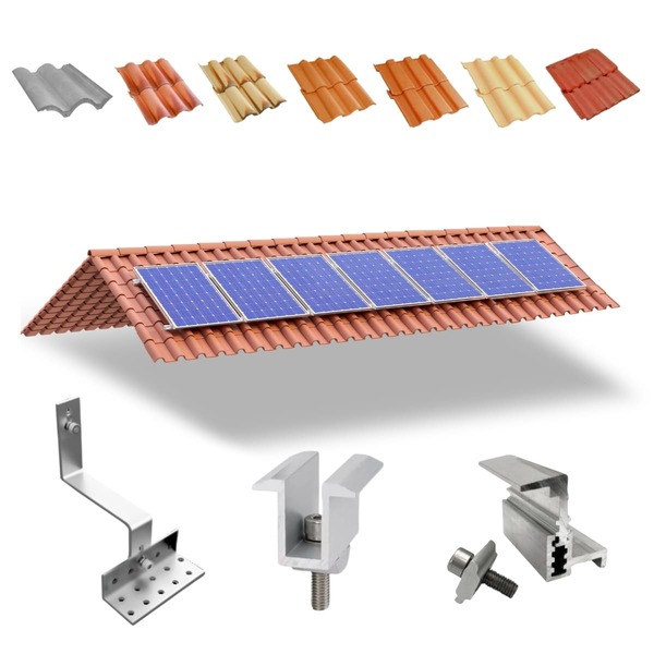 Kit Estrutura Suporte Fixador Linha C Para 07 Placas Solar Al