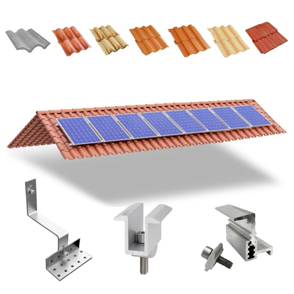 Kit Estrutura Suporte Fixador Linha C Para 08 Placas Solar Al