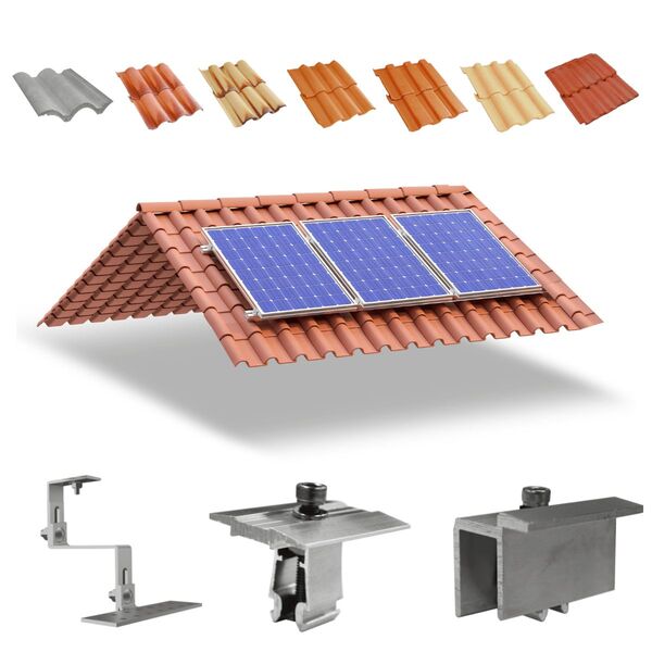 Kit Estrutura Suporte Fixador Para 03 Placas Painel Solar Alu