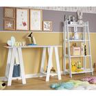 Kit Estudo Mesa Cavalete E Estante Imaginare - Branco