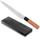 Kit Faca De Peixe Japonesa N°8 + Pedra Para Amolar Facas