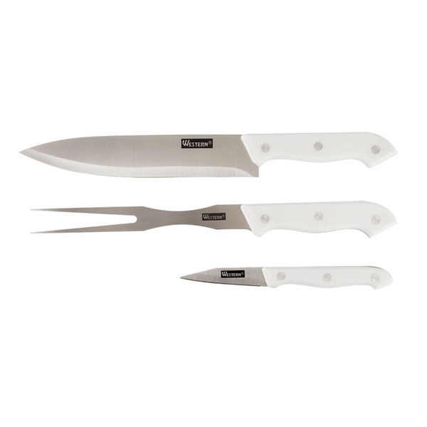 Kit Facas + Garfo Trinchante Western 3 Peças