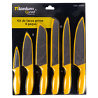 Kit Facas Prime - 6 Peças Amarela Blister