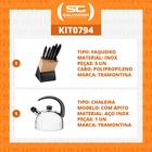 Kit - Faqueiro Plenus 6 Peças + 1 Chaleira Em Aço Inox 2,1lts