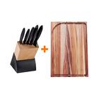 Kit - Faqueiro Plenus 6 Peças + 1 Tábua Para Churrasco 49x35