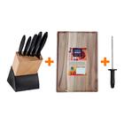 Kit - Faqueiro Plenus 6 Peças + Tábua Para Churrasco 40x28 +