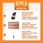 Kit - Faqueiro Plenus 6 Peças + Tábua Para Churrasco 49x35 +