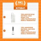 Kit - Faqueiro Premium 3 Peças + 1 Amassador De Batata E Feij