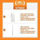 Kit - Faqueiro Premium 3 Peças + 1 Chaira Estriada 10 Pol Pro