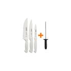 Kit - Faqueiro Premium 3 Peças + 1 Chaira Estriada 8 Pol Ultr