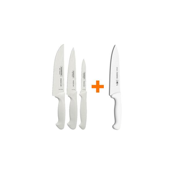 Kit - Faqueiro Premium 3 Peças + 1 Faca De Carne Profissional