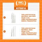 Kit - Faqueiro Premium 3 Peças + 1 Jogo De Facas Com Chaira P