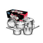 Kit - Faqueiro Premium 3 Peças + 1 Jogo De Panelas Inox Solar