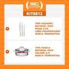 Kit - Faqueiro Premium 3 Peças + 1 Panela Inox Solar 4,7 Lts