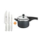 Kit - Faqueiro Premium 3 Peças + Panela De Pressão 4,5 Vancou