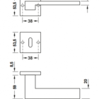 Kit Fechadura + Maçaneta Dritto Aço Inox Polido Uso Interno