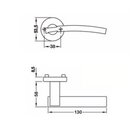 Kit Fechadura + Maçaneta Hastae Aço Inox Escovado E Uso Wc