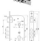 Kit Fechadura Completa Com Maçaneta Eurocilindro70mm  E Roset