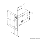 Kit Fechadura E Trava 40mm Tetra 800/35 Stam Quadrada Preto F