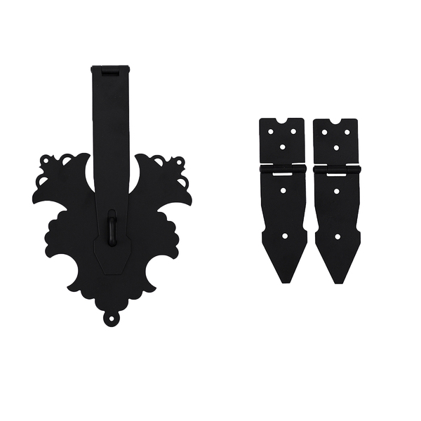 Kit Fecho Medalhão + 4 Dobradiças Rústica Para Baú