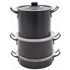 Kit Feijoada 3 Peças Caldeirão Panela Frigideira Cor: Preto