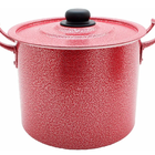 Kit Feijoada 3 Peças Caldeirão Panela Frigideira Cor: Vermelho