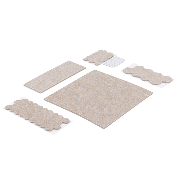 Kit Feltro Diversos para Móveis Bege 123 Peças Standers