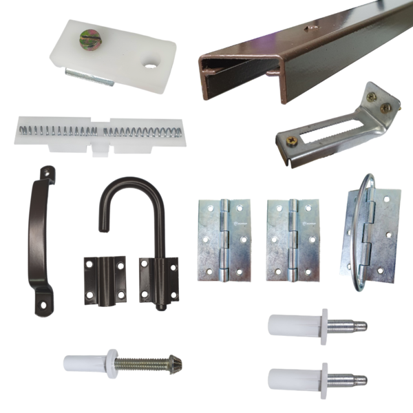 Kit Ferragens P/ Porta Camarão Completo 60 Cm Bronze - Alfer