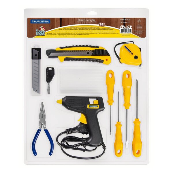 Kit Ferramentas Tramontina Pistola Cola Quente Chaves Fenda T