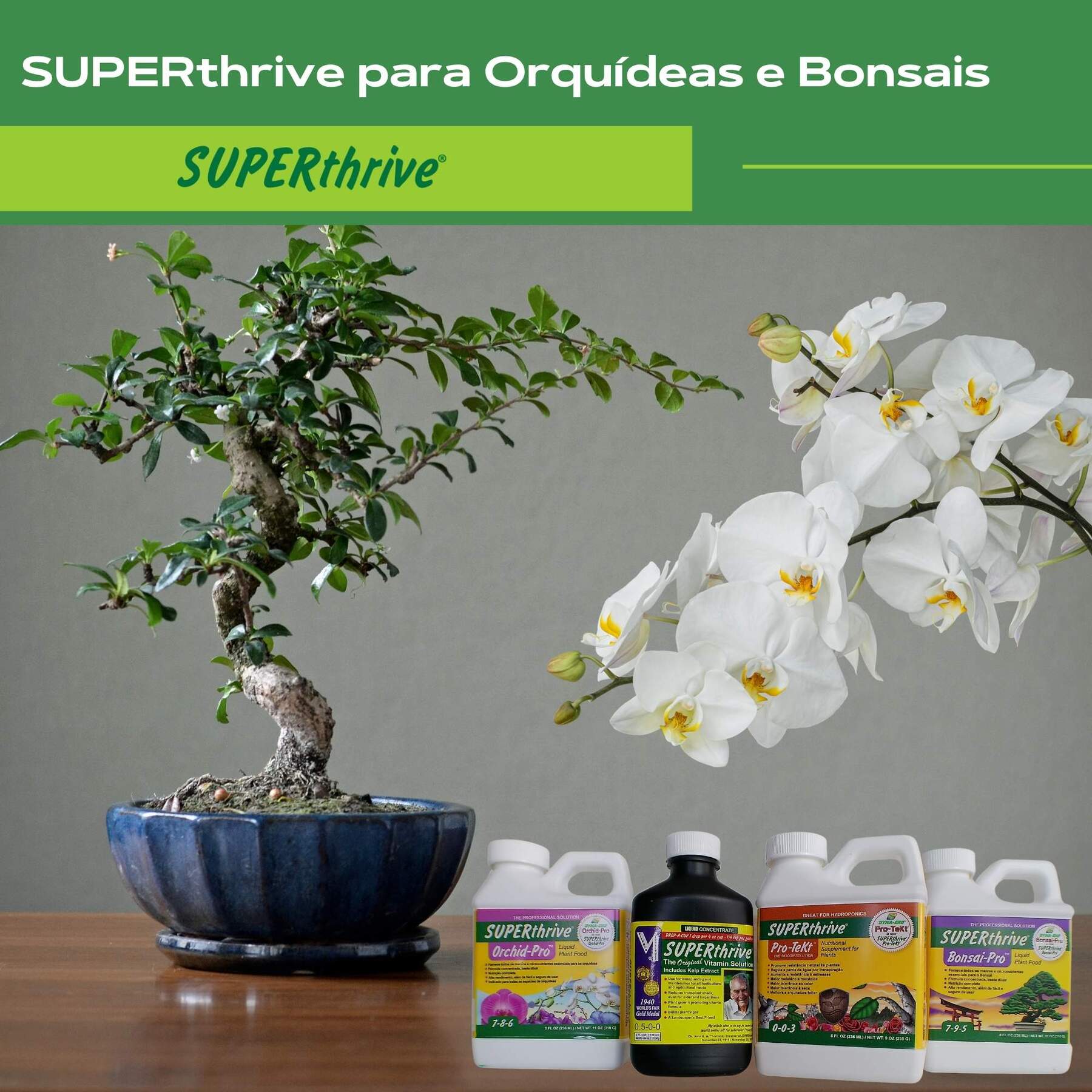 Kit Fertilizantes Superthrive Orchid + Original + Pro-Tekt +