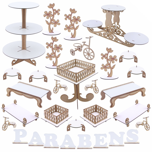 Kit Festa Mdf Provençal - Branco - Linha Premium - 1131-lp07