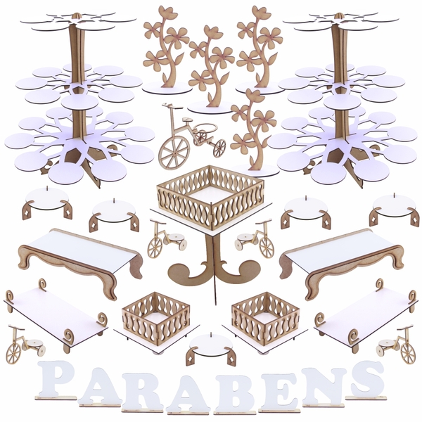 Kit Festa Mdf Provençal - Branco - Linha Premium - 1131-lp36