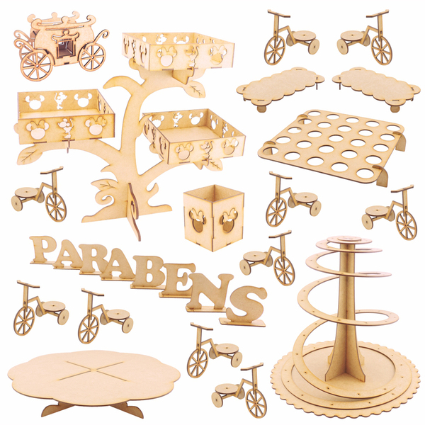 Kit Festa Provençal Mdf - Minnie - 28 Peças