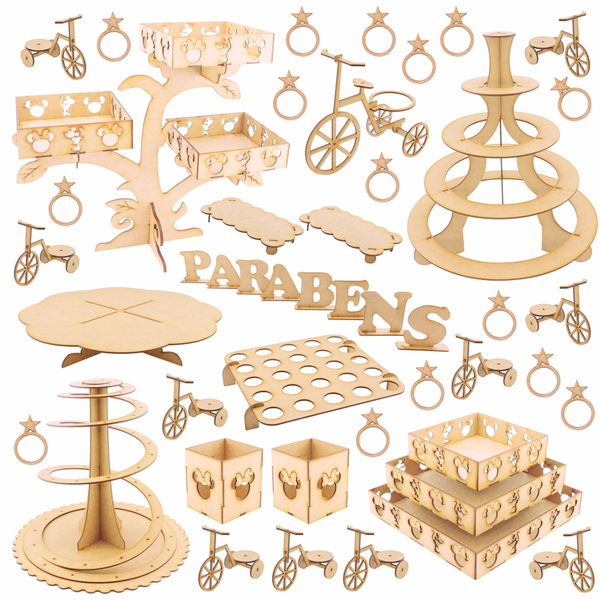 Kit Festa Provençal Mdf - Minnie - 48 Peças