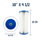 Kit Filtro Big Blue 10 Refil Plissado Lavável Caixa Dágua Azul