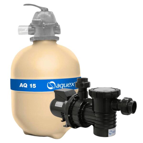 Kit Filtro Para Piscina Até 15 Mil Lts C/ Bomba 1/2 Cv Aquex