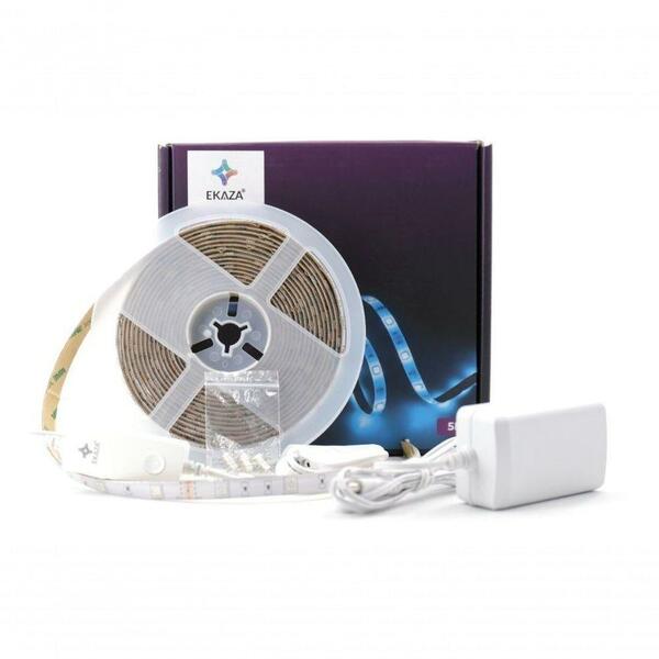 Kit Fita Led Inteligente Wifi Rgb C/ Controlador E Fonte 5m