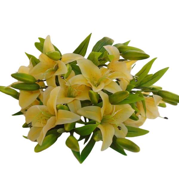 Kit Flores Artificiais Com 08 Galhos De Lírios Para Arranjos