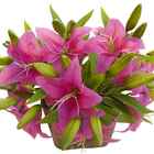 Kit Flores Artificiais Com 12 Galhos De Lírios Para Arranjos