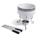 Kit Fondue 6 Peças Em Cerâmica Branca  - Brinox 1256/105
