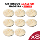 Kit - Forma Circular De Madeira Em Pinus Tamanho 18x18cm Quan