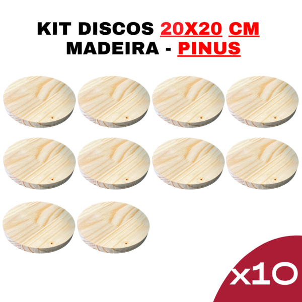 Kit - Forma Circular De Madeira Em Pinus Tamanho 20x20cm Quan