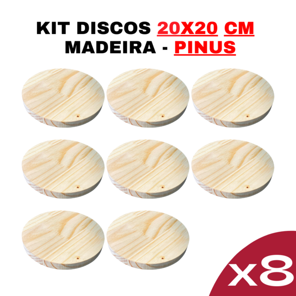 Kit - Forma Circular De Madeira Em Pinus Tamanho 20x20cm Quan