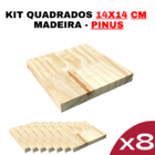 Kit - Formas Quadradas De  Madeira Em Pinus  Tamanho 14x14x15