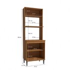 Kit Forno E Microondas 3 Portas 70cm De Madeira Linna Canela/