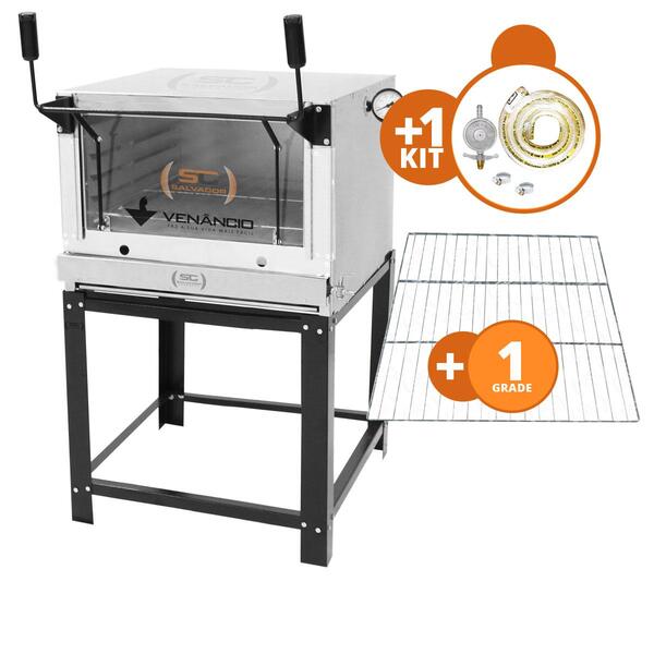 Kit - Forno Gás Industrial Roma Inox Firi80 + Grade Extra + K