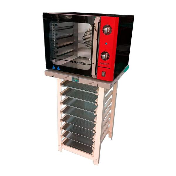 Kit - Forno Turbo Convector Smart Basic. Preto E Vermelho Fcs